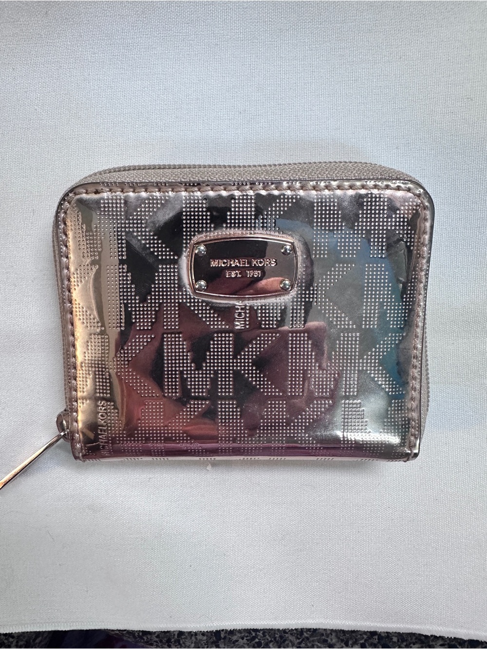 Michael Kors Rose Gold  Monogram Zip Wallet